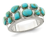Sterling Silver Ring with Lab Created Turquoise